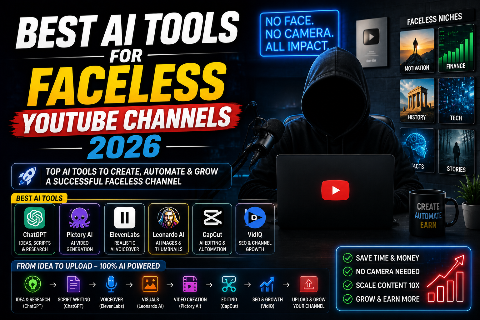 Best AI Tools for Faceless YouTube Channels in 2026