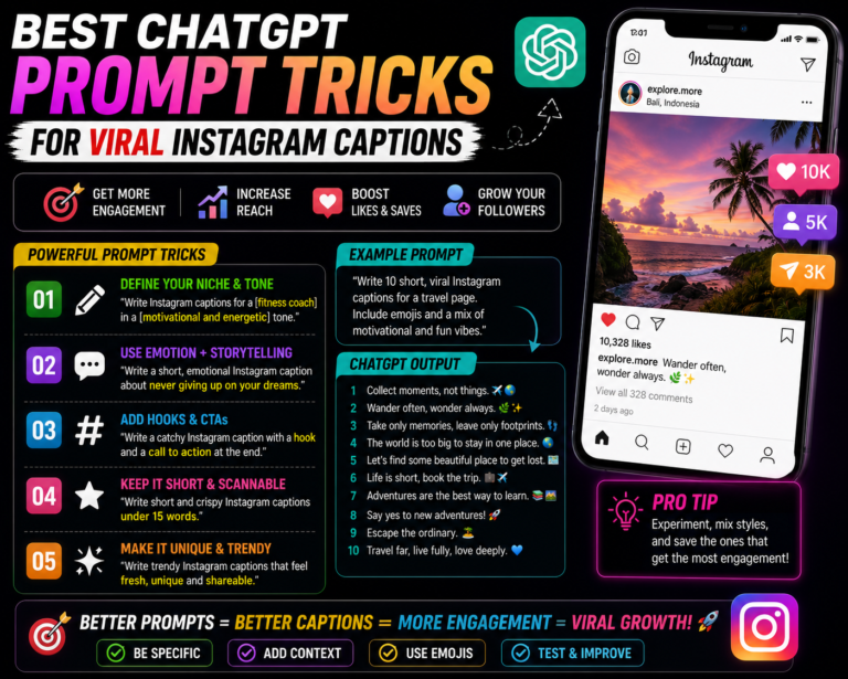 Best Chatgpt Prompt Tricks for viral instagram captions